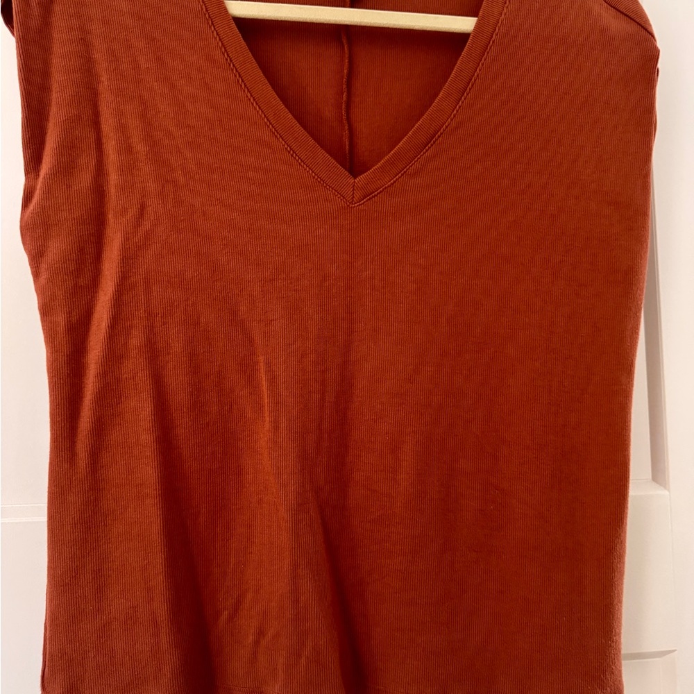 Michael Stars Women's V-Neck Rust Top